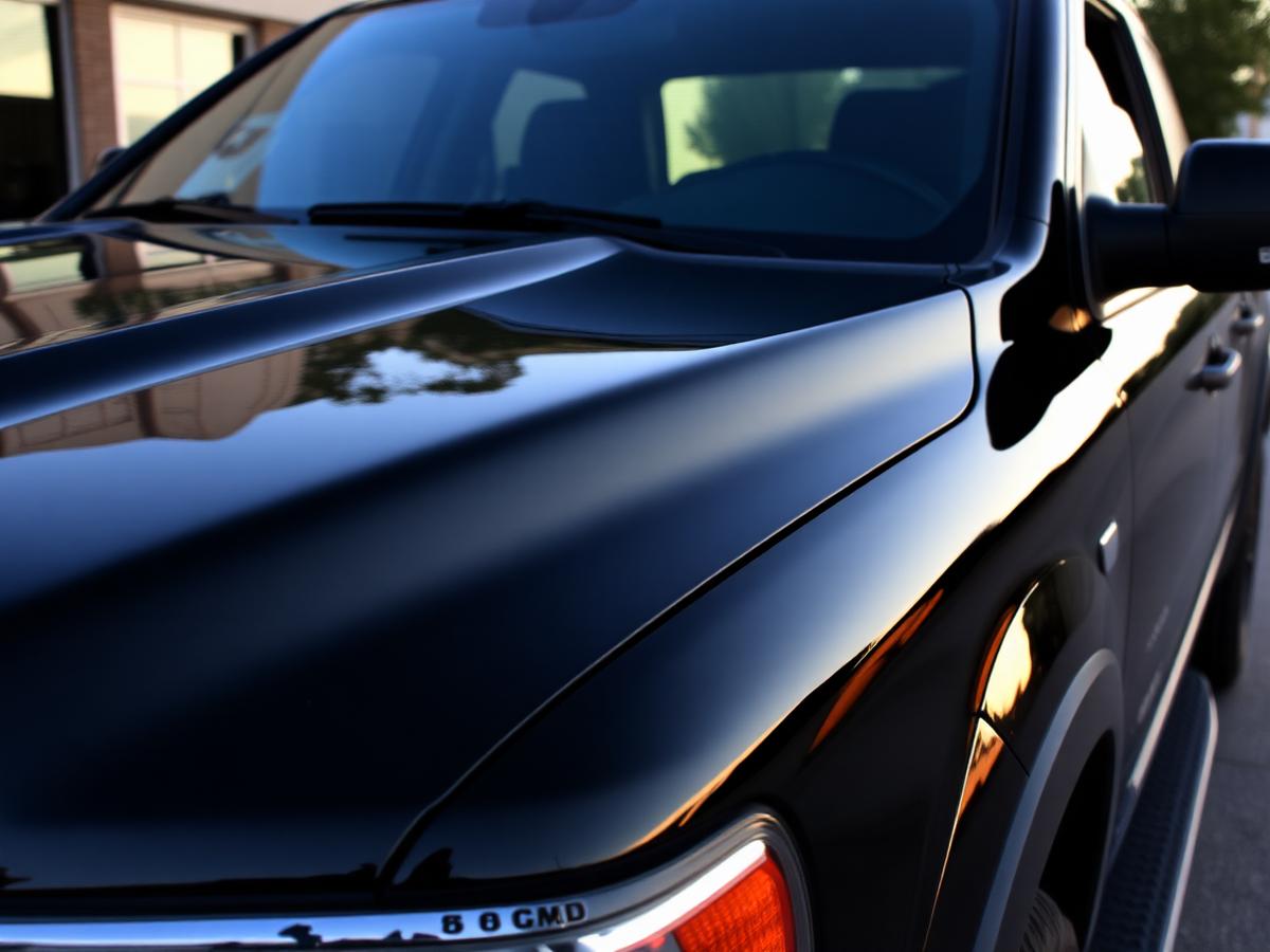 Black pickup truck detailed
