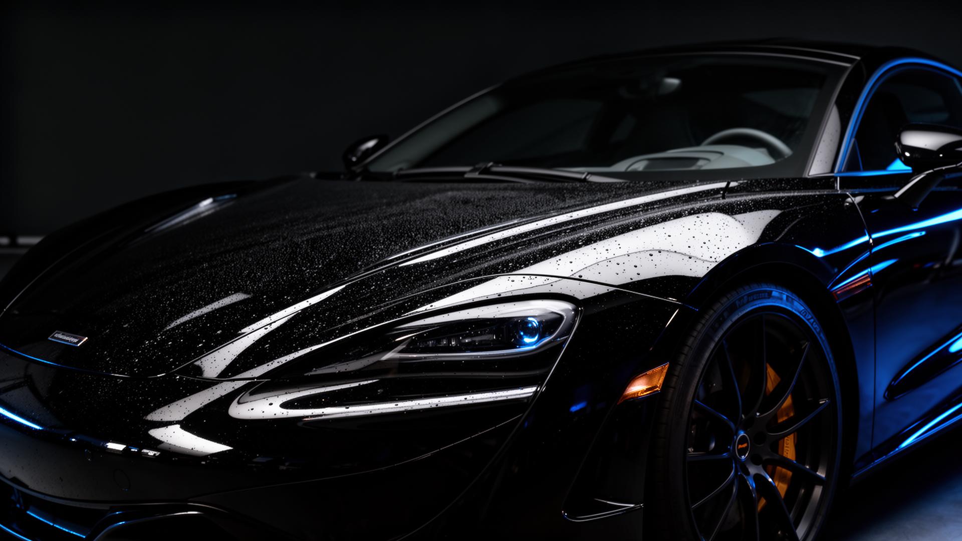 Glossy black luxury car